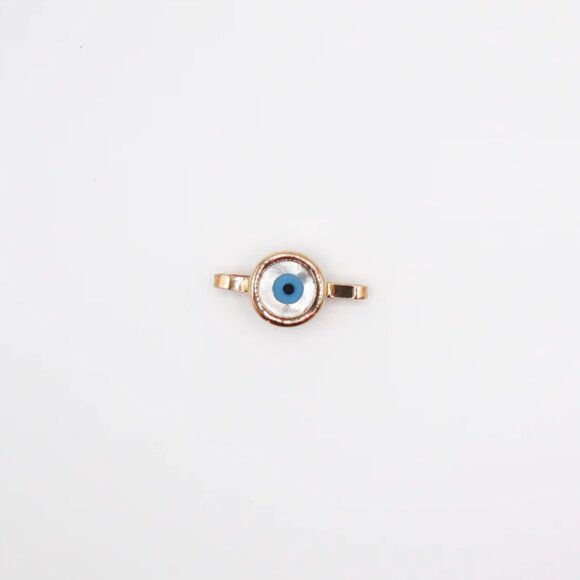 18k Gold Evil Eye Watch Charm Bar - Picture 2 of 4
